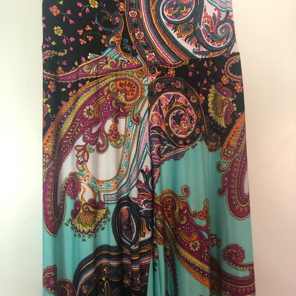 Paisley print flowing pants